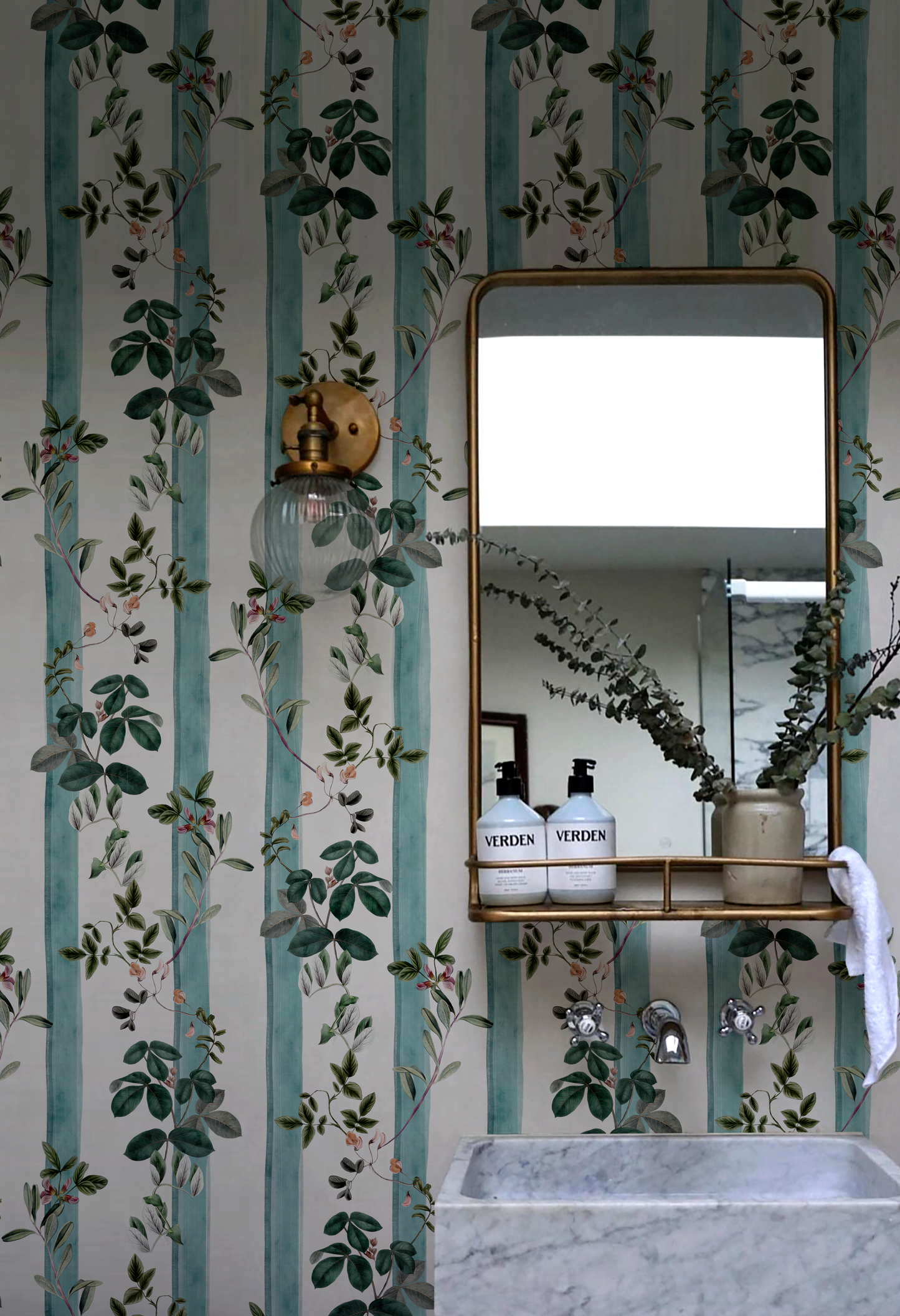 Fiorita Stripe Wallpaper - Blue