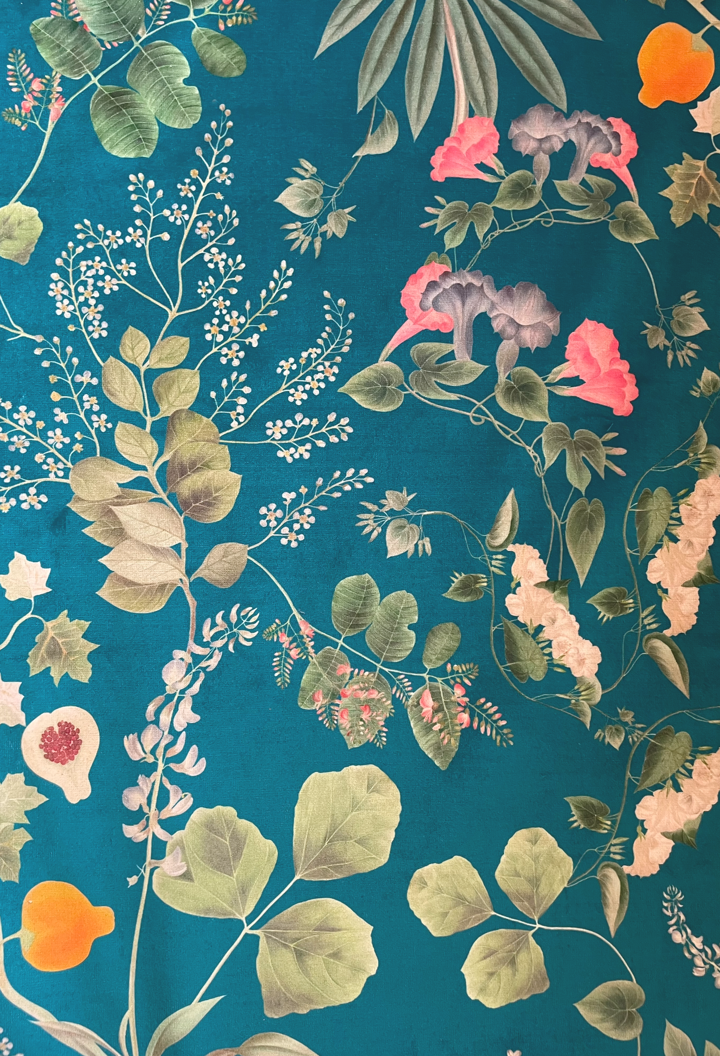 Little Eden Velvet Fabric - Cornflower Blue