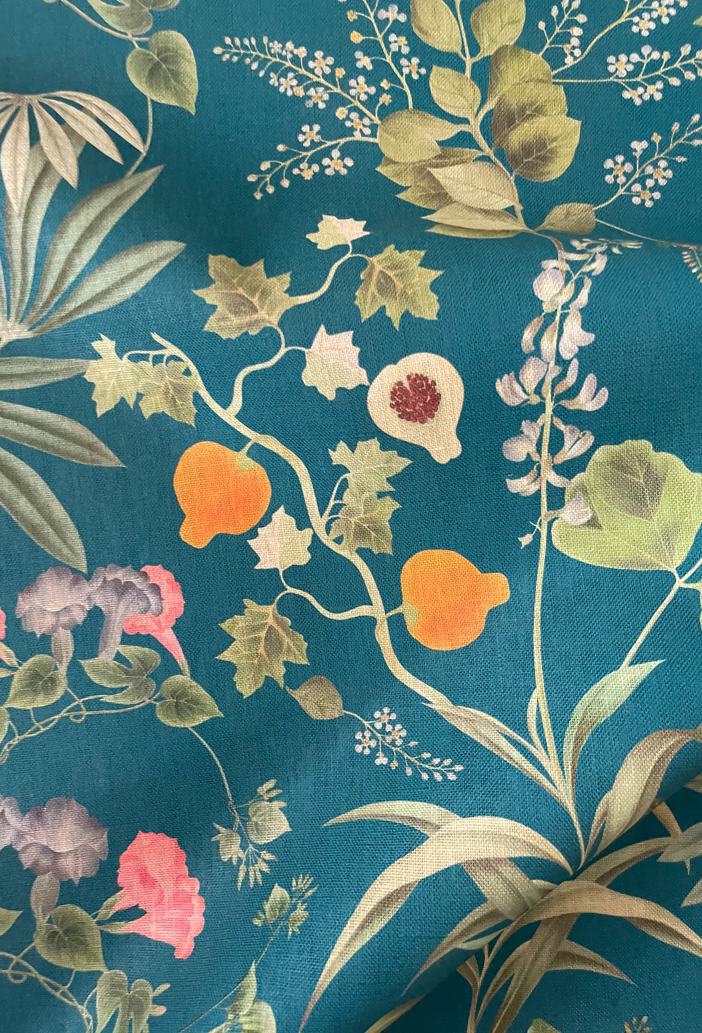 Little Eden Linen Fabric - Cornflower Blue