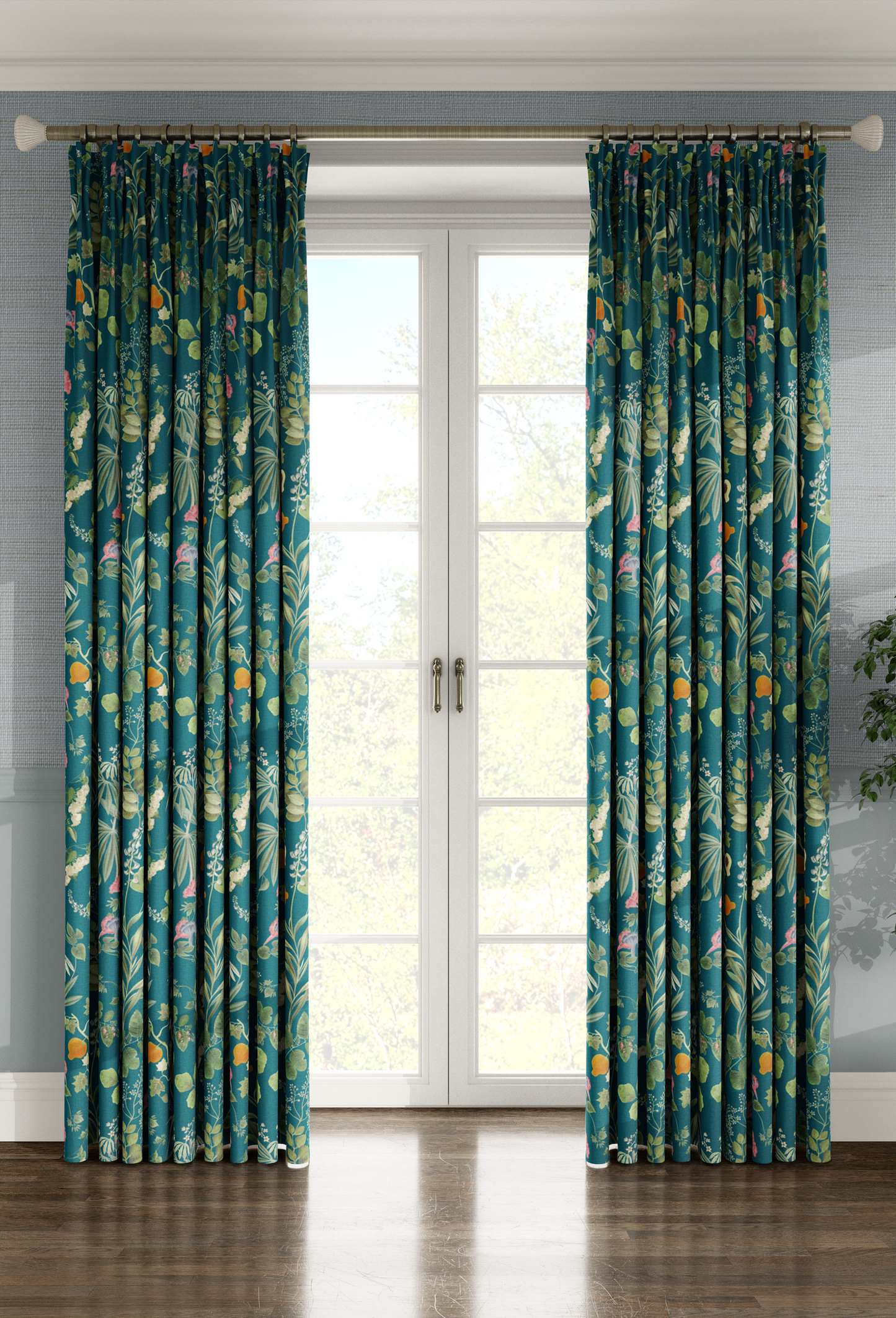 Little Eden Linen Fabric - Cornflower Blue