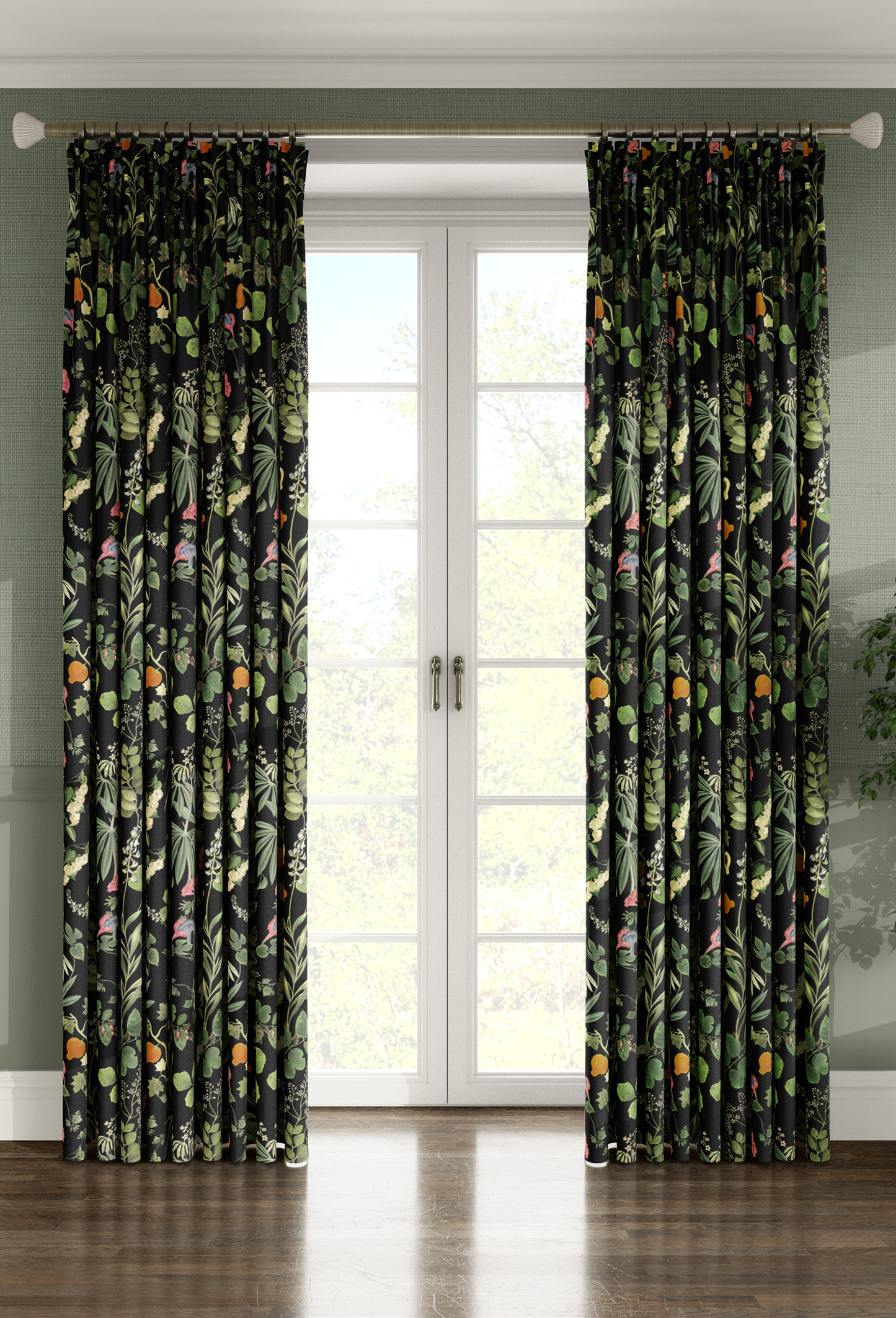 Little Eden Linen Fabric - Night