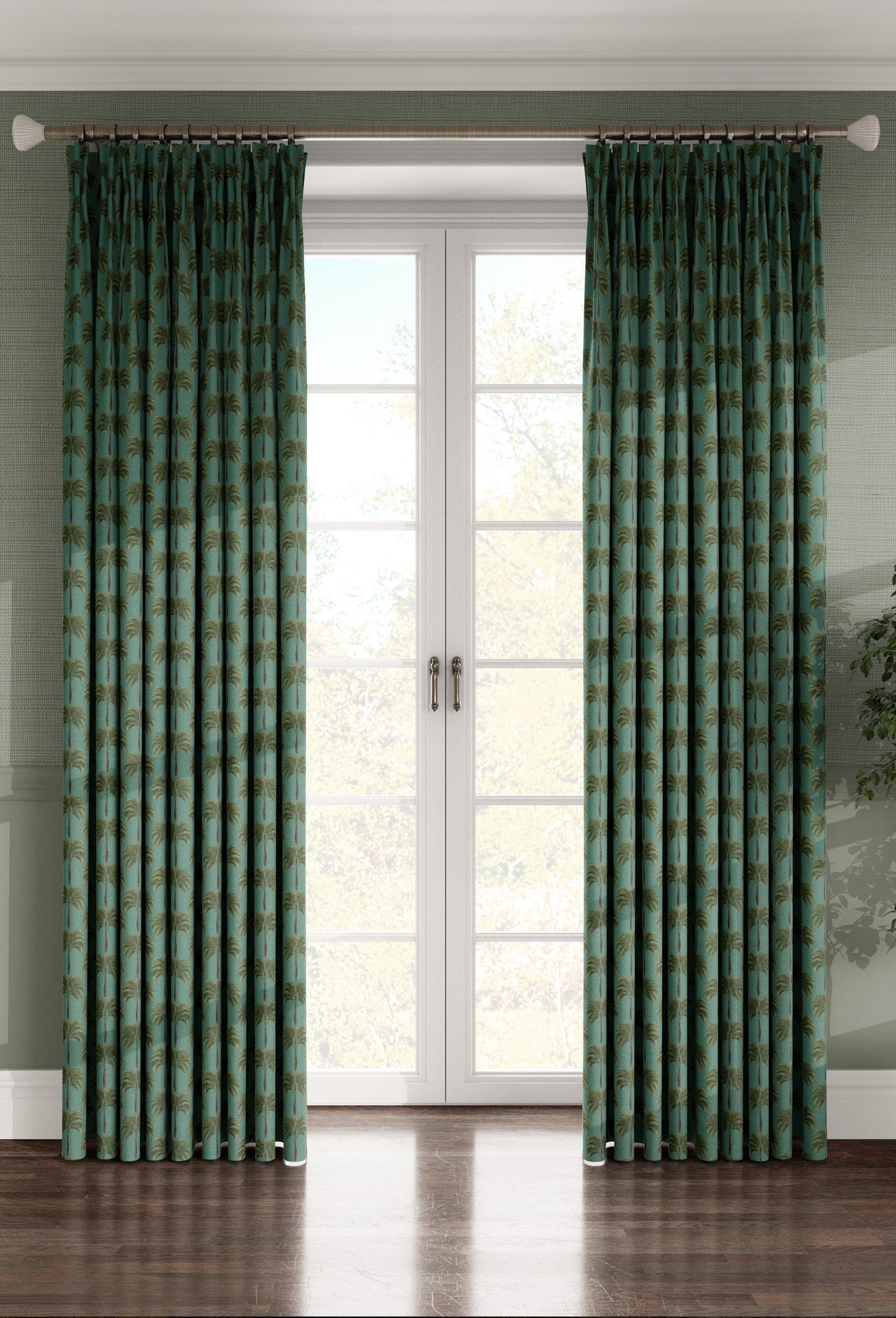 Little Palma Linen Fabric - Bay