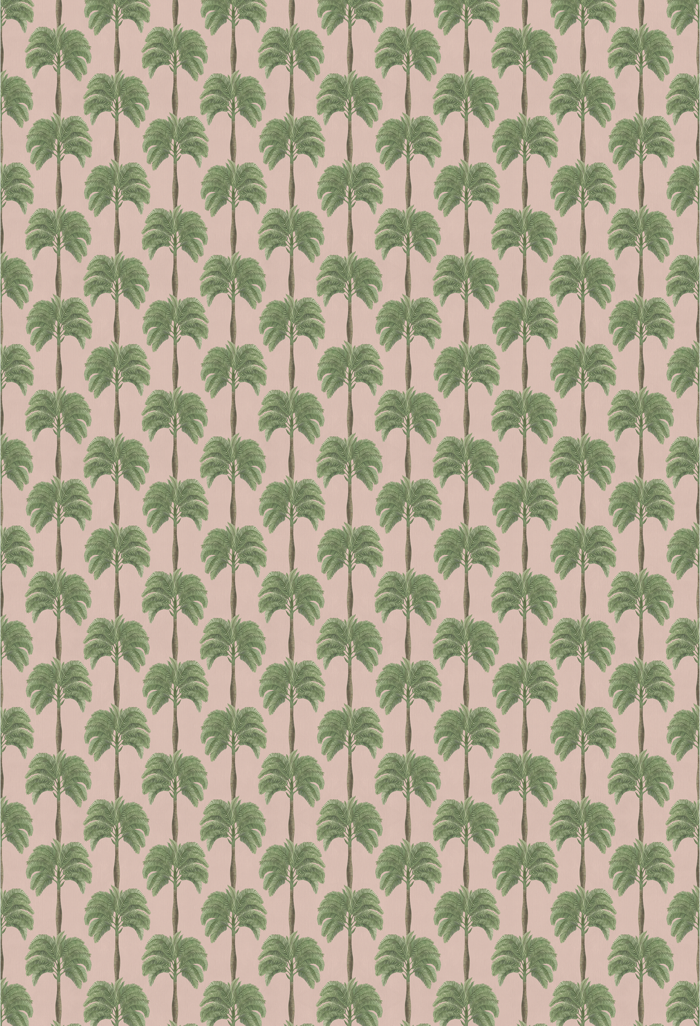 Palm tree striped design on pink ground of Luxurious Deus ex Gardenia's Little Palma in Flamingo wallpaper.
