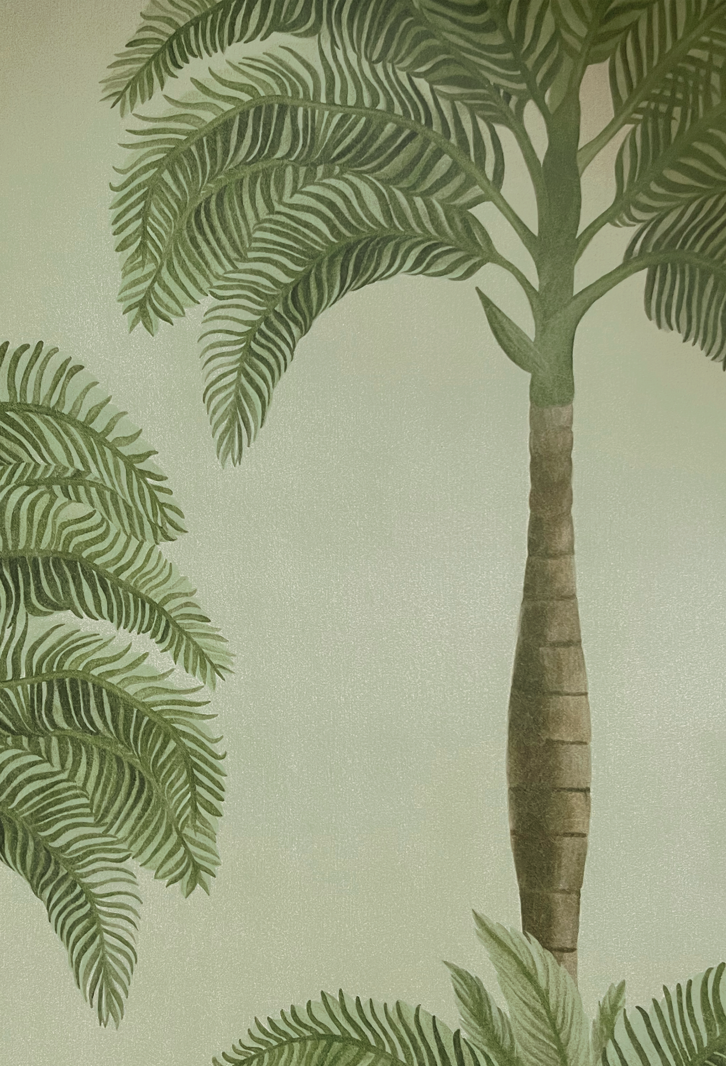 Textured wallpaper of a Palm tree of Palma in Sand from Deus ex Gardenia.