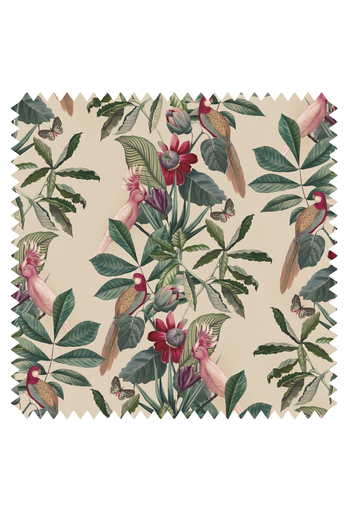 Passiflora Linen Fabric - Antique