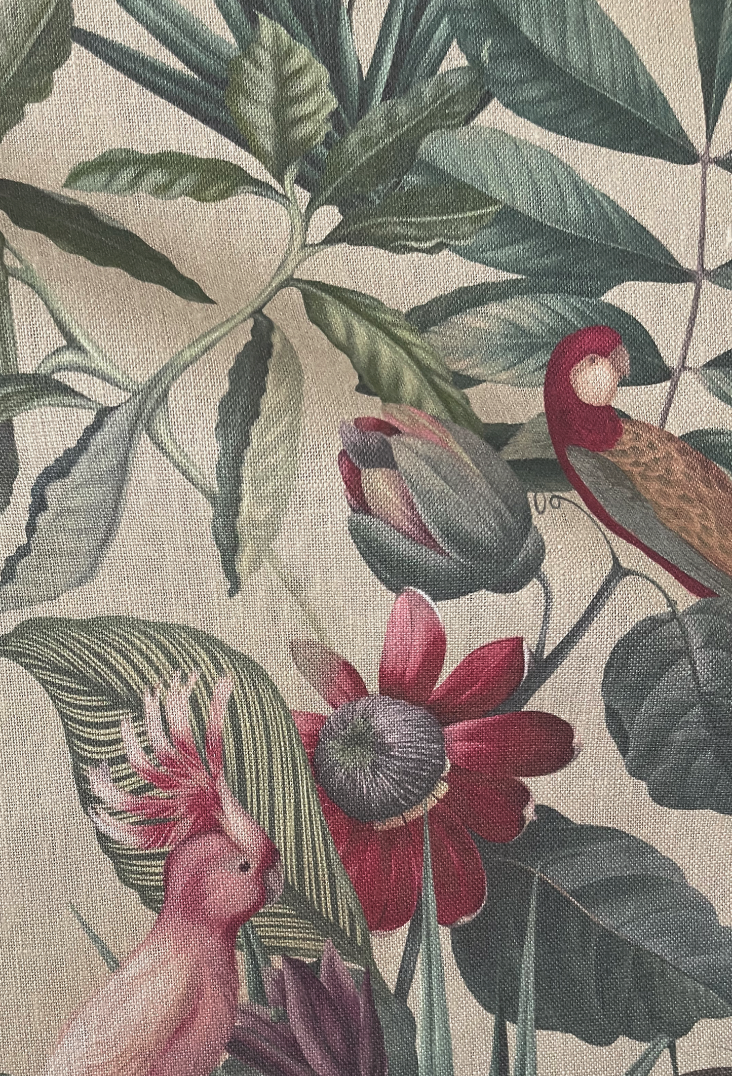 Passiflora Linen Fabric - Antique