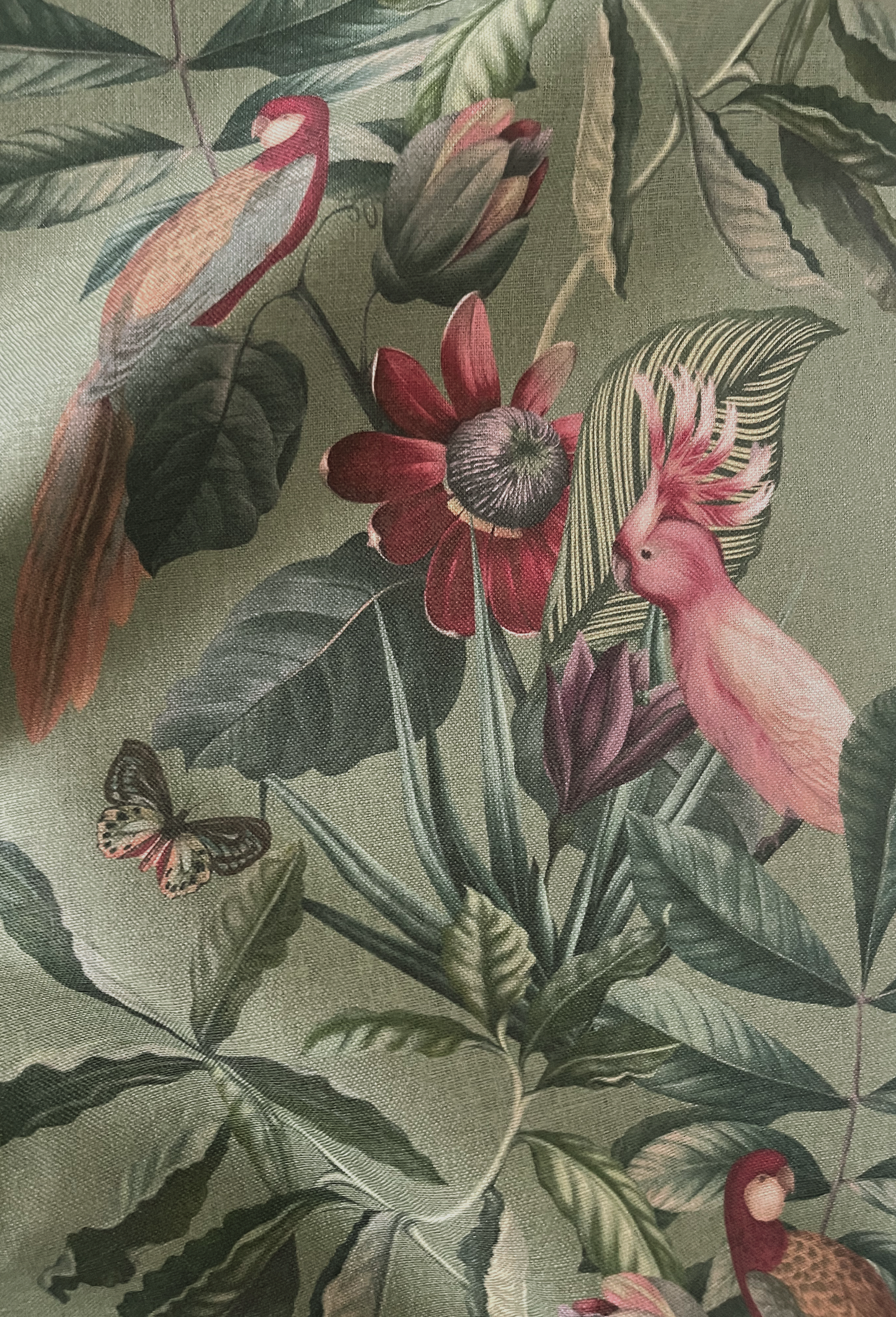 Passiflora Linen  Fabric - Sage