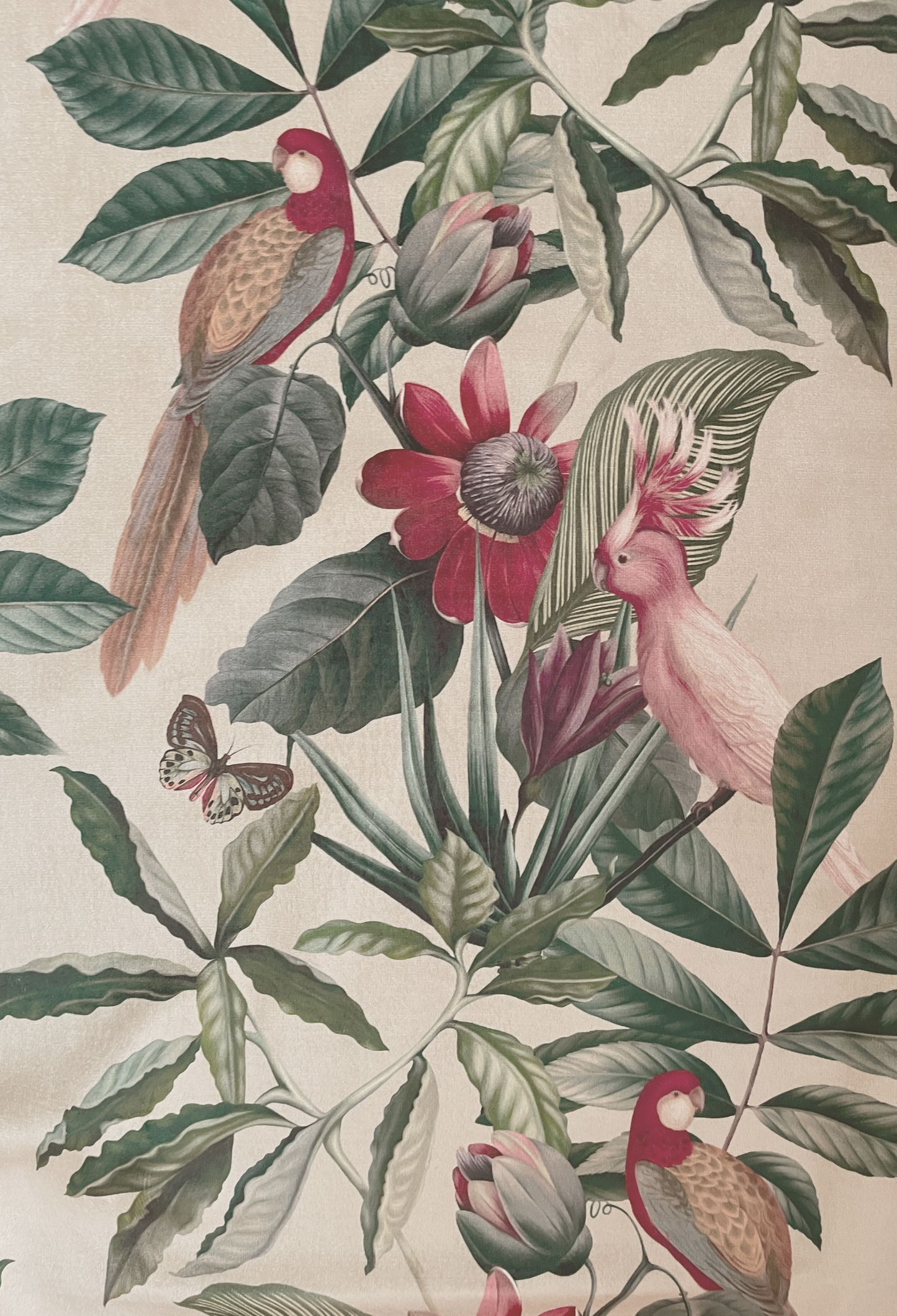 Passiflora Velvet Fabric - Antique