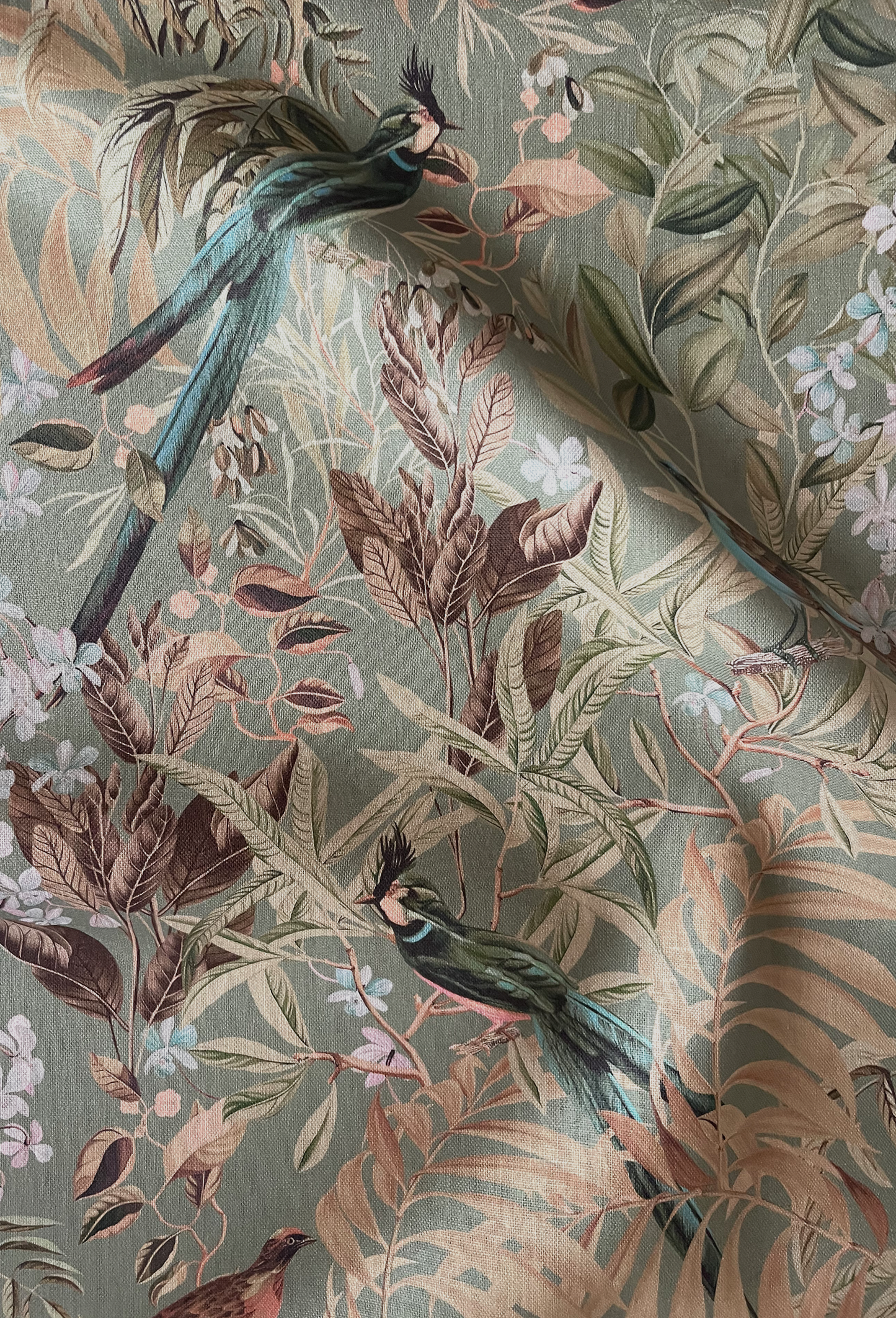 Resplendent Woods Linen Fabric - Willow