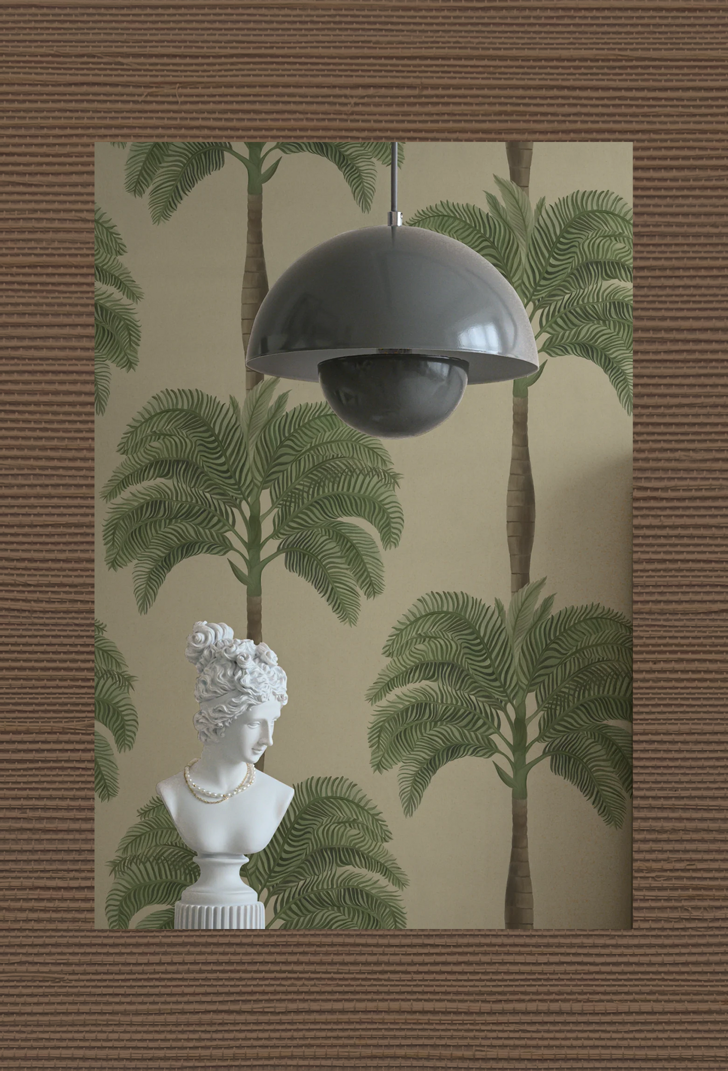 Grasscloth Wallpaper - Brown Stone