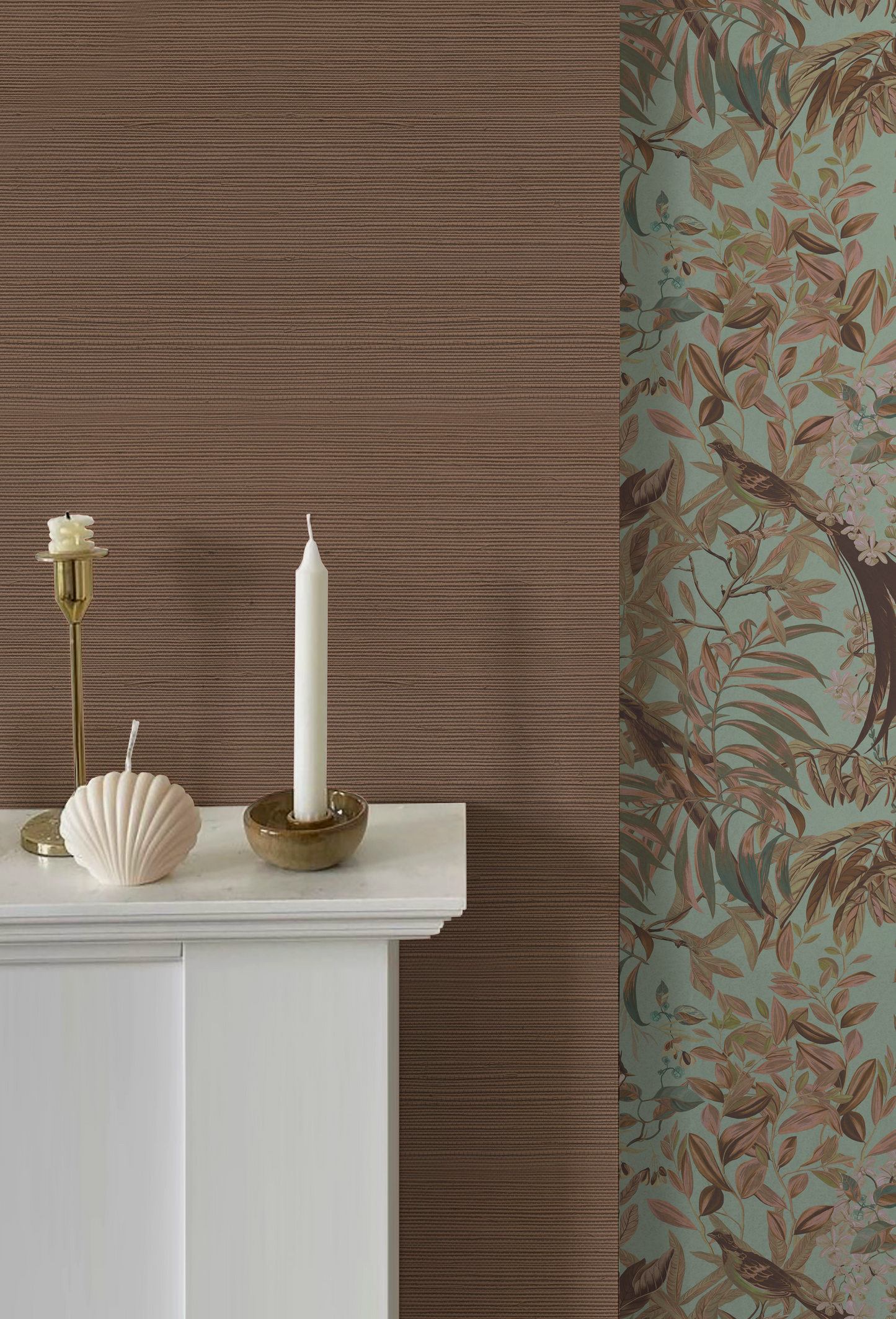 Grasscloth Wallpaper - Brown Stone
