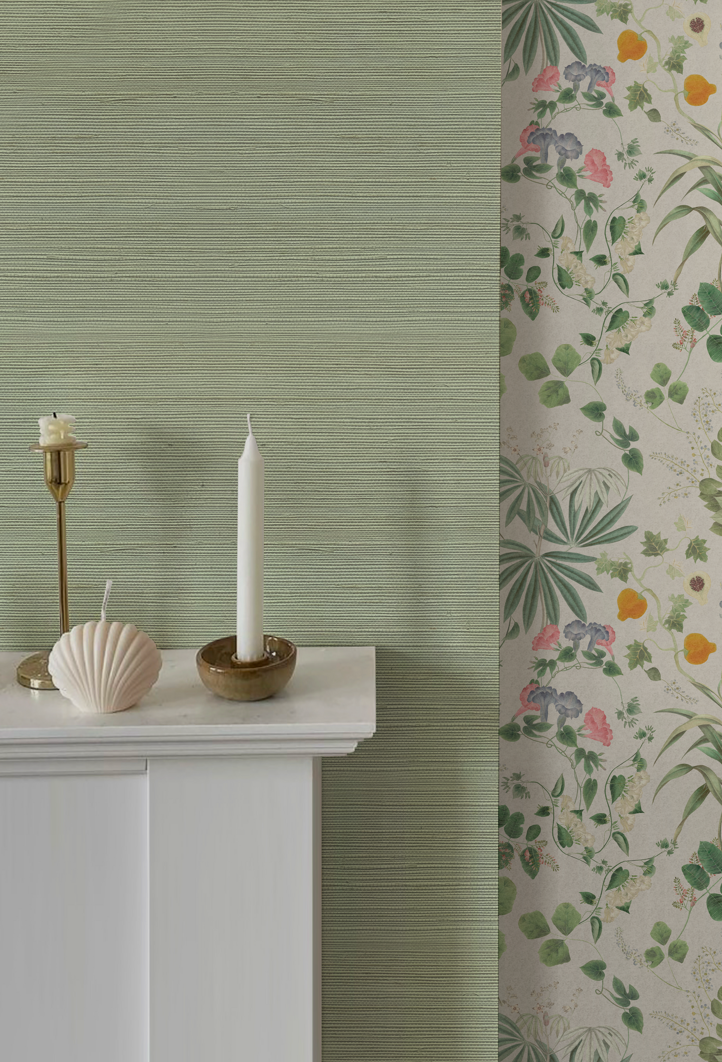 Grasscloth Wallpaper - Earth Green
