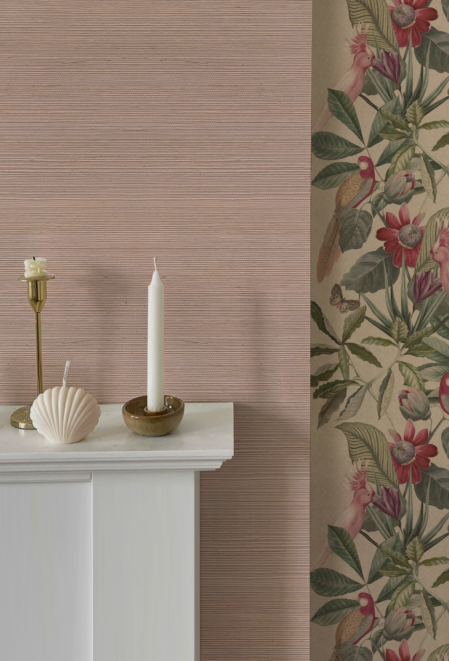 Grasscloth Wallpaper - Peach Sand