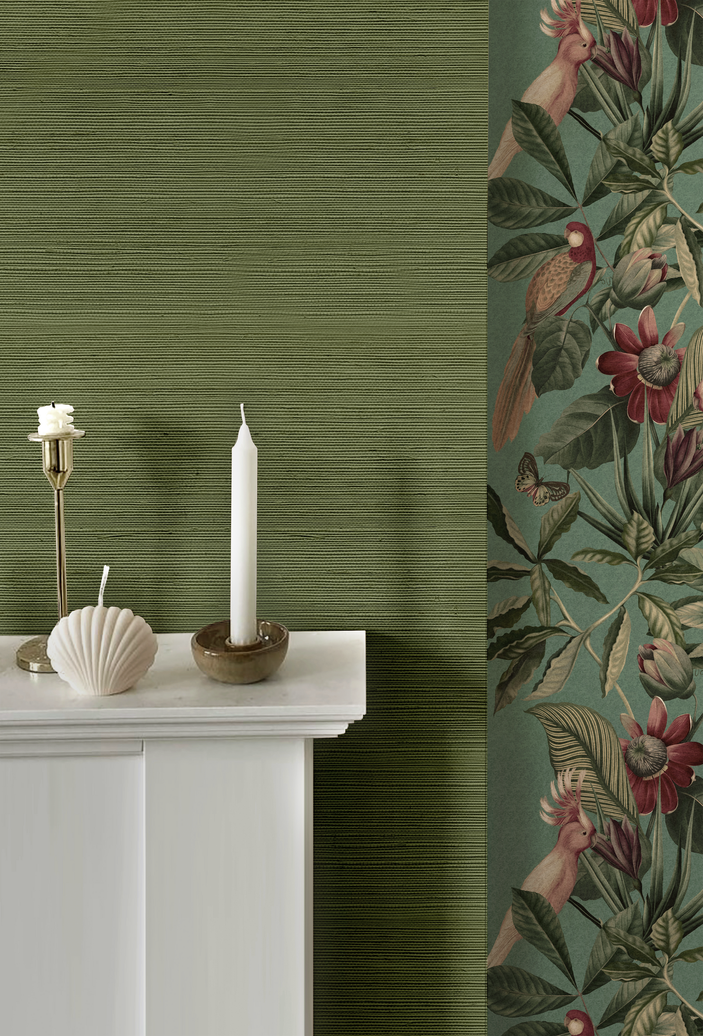 Grasscloth Wallpaper - Treetop Green