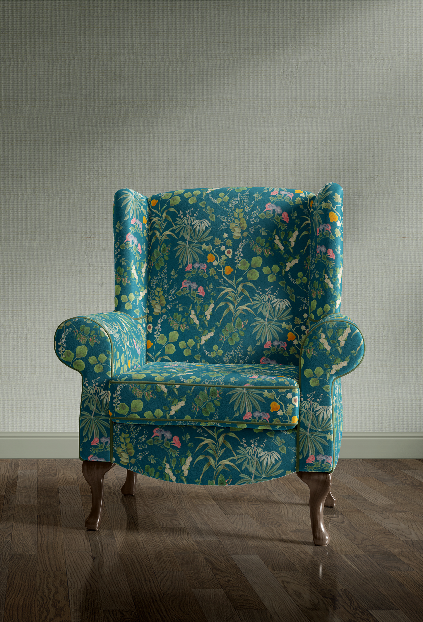 Little Eden Velvet Fabric - Cornflower Blue