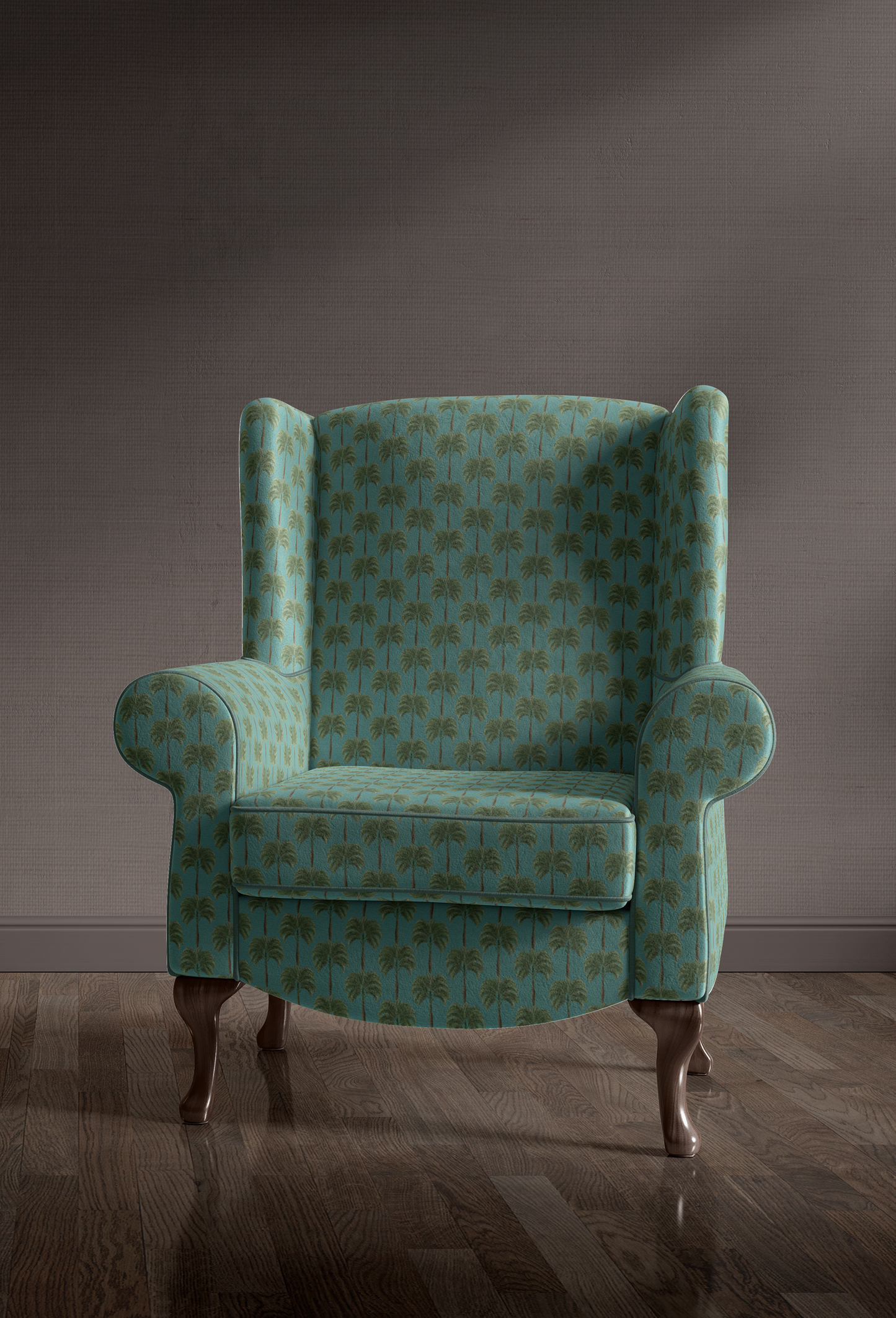 Little Palma Velvet Fabric - Bay