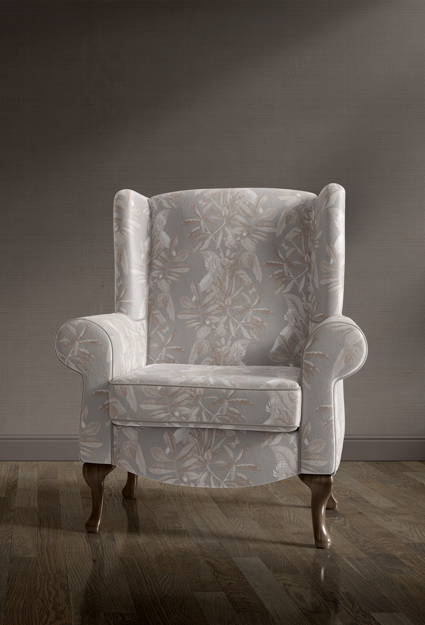 Passiflora Velvet Fabric - Ammonite