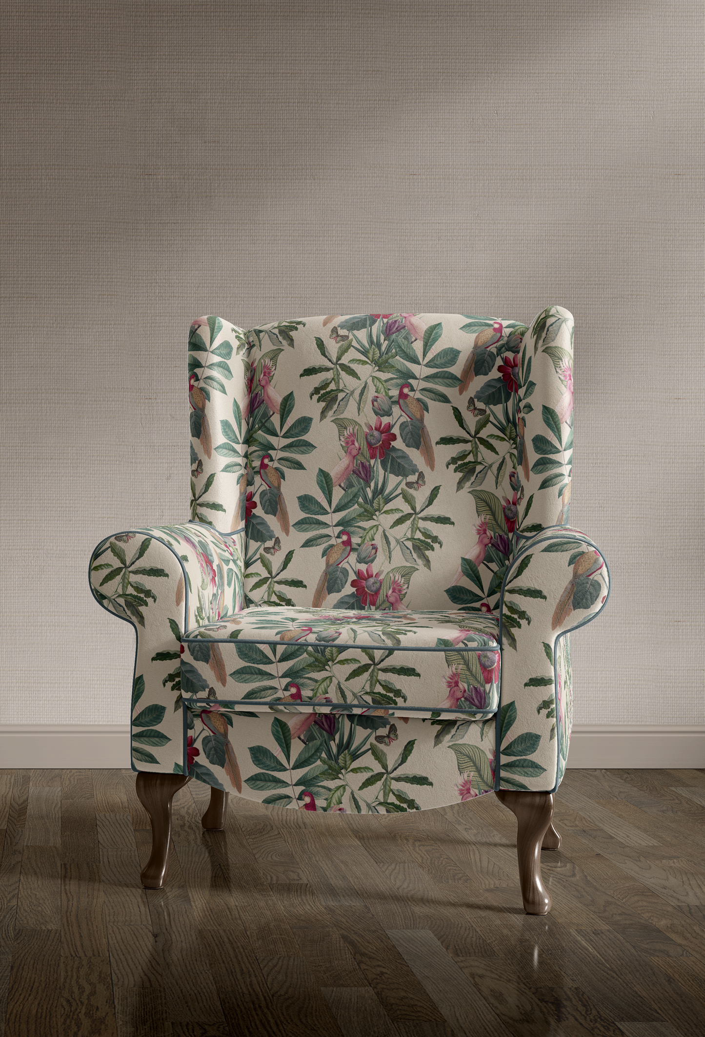 Passiflora Velvet Fabric - Antique