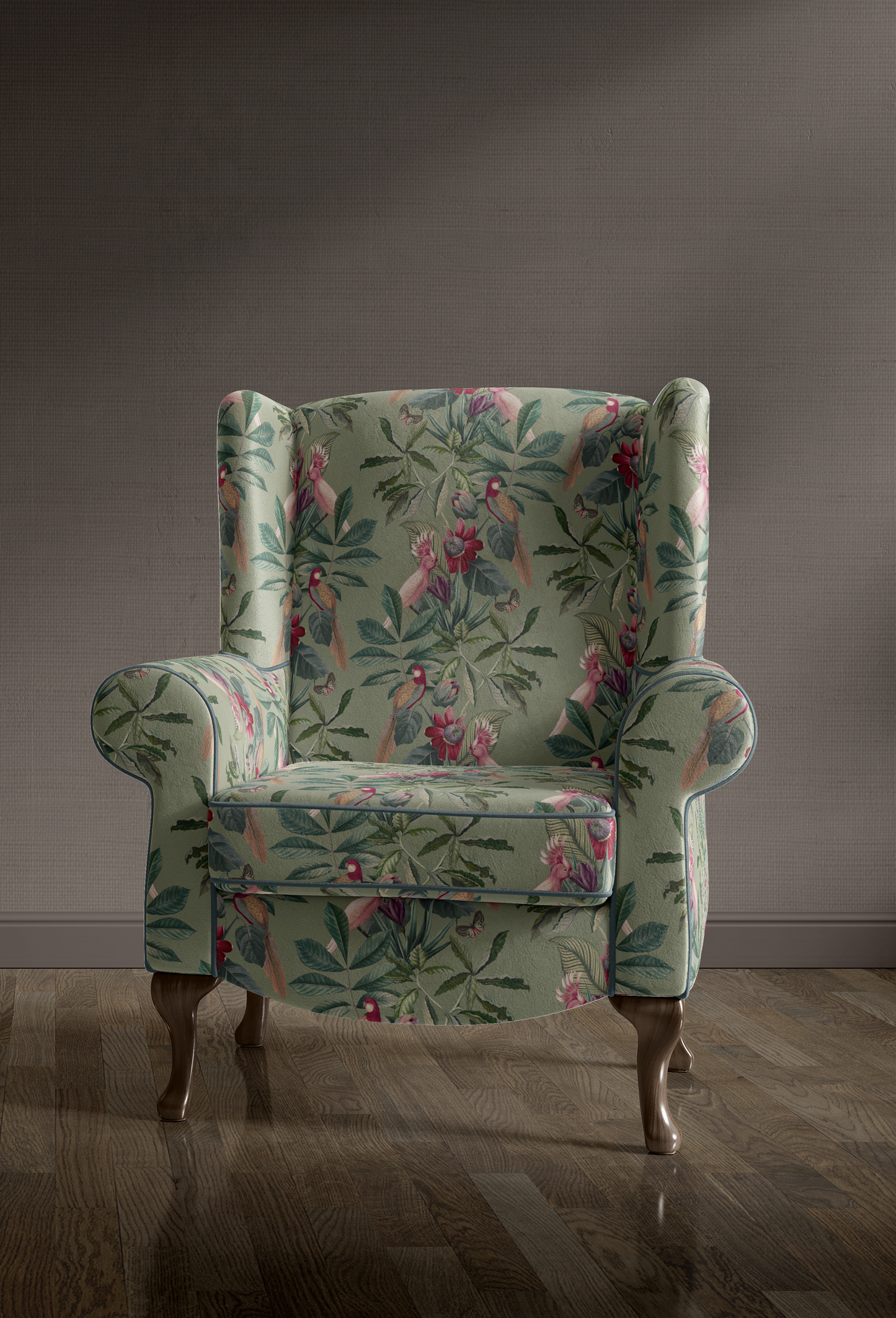 Passiflora Velvet Fabric - Sage