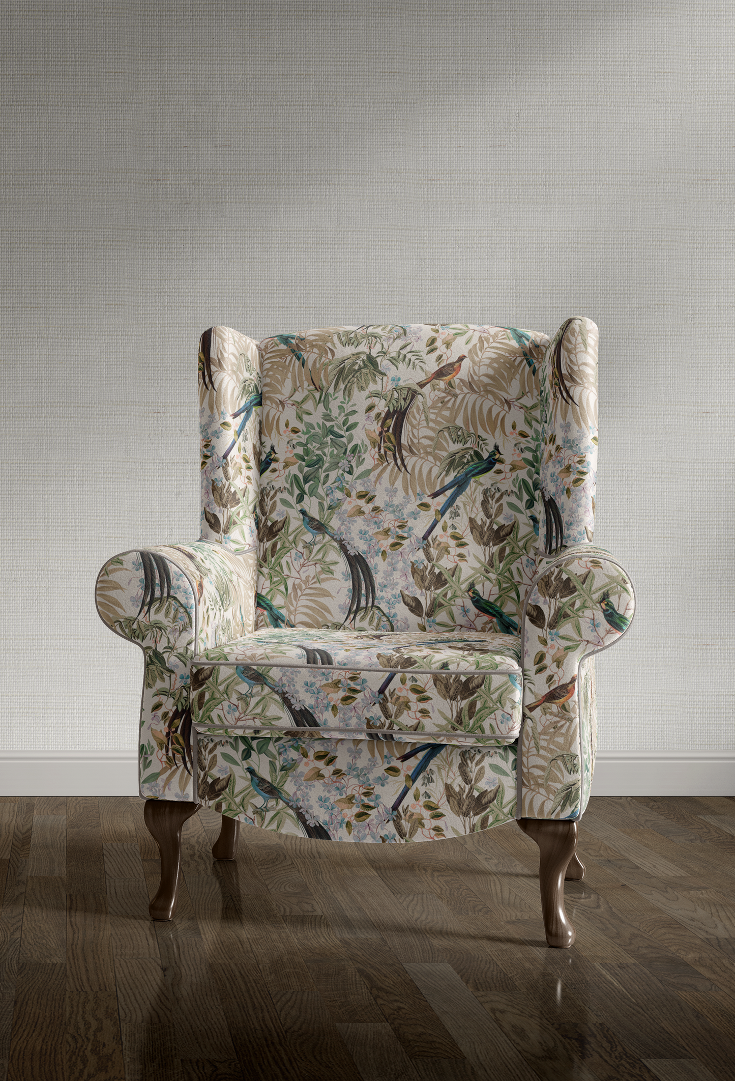 Resplendent Woods Velvet Fabric - Shaded White