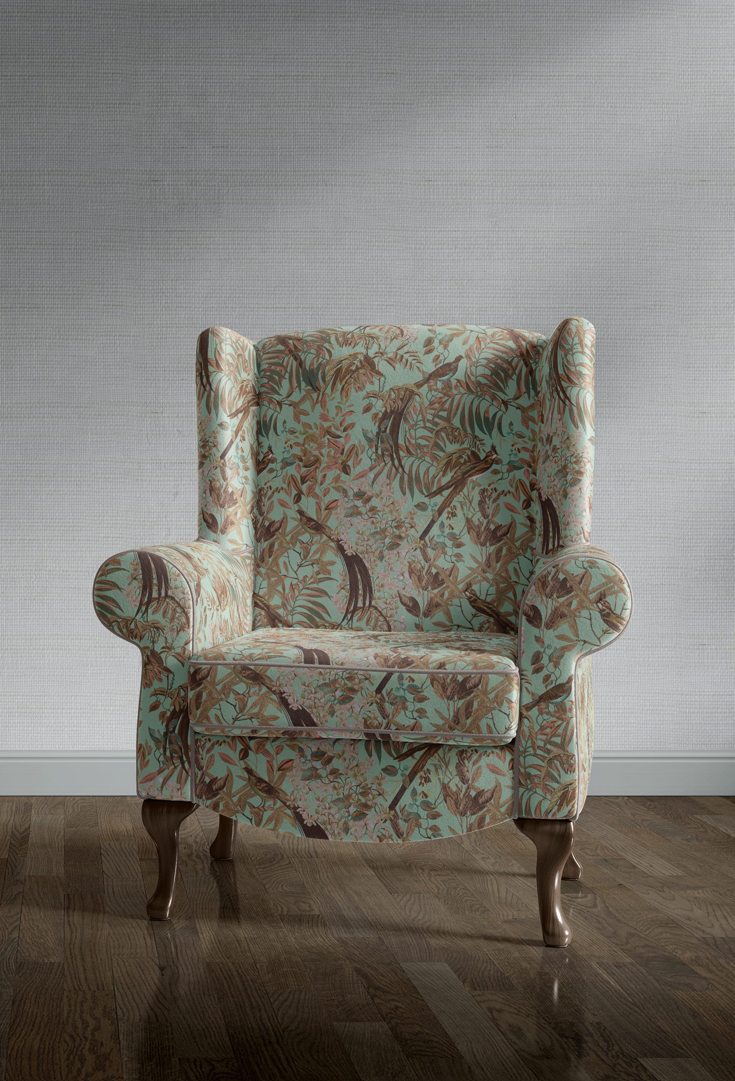 Resplendent Woods Velvet Fabric - Teal