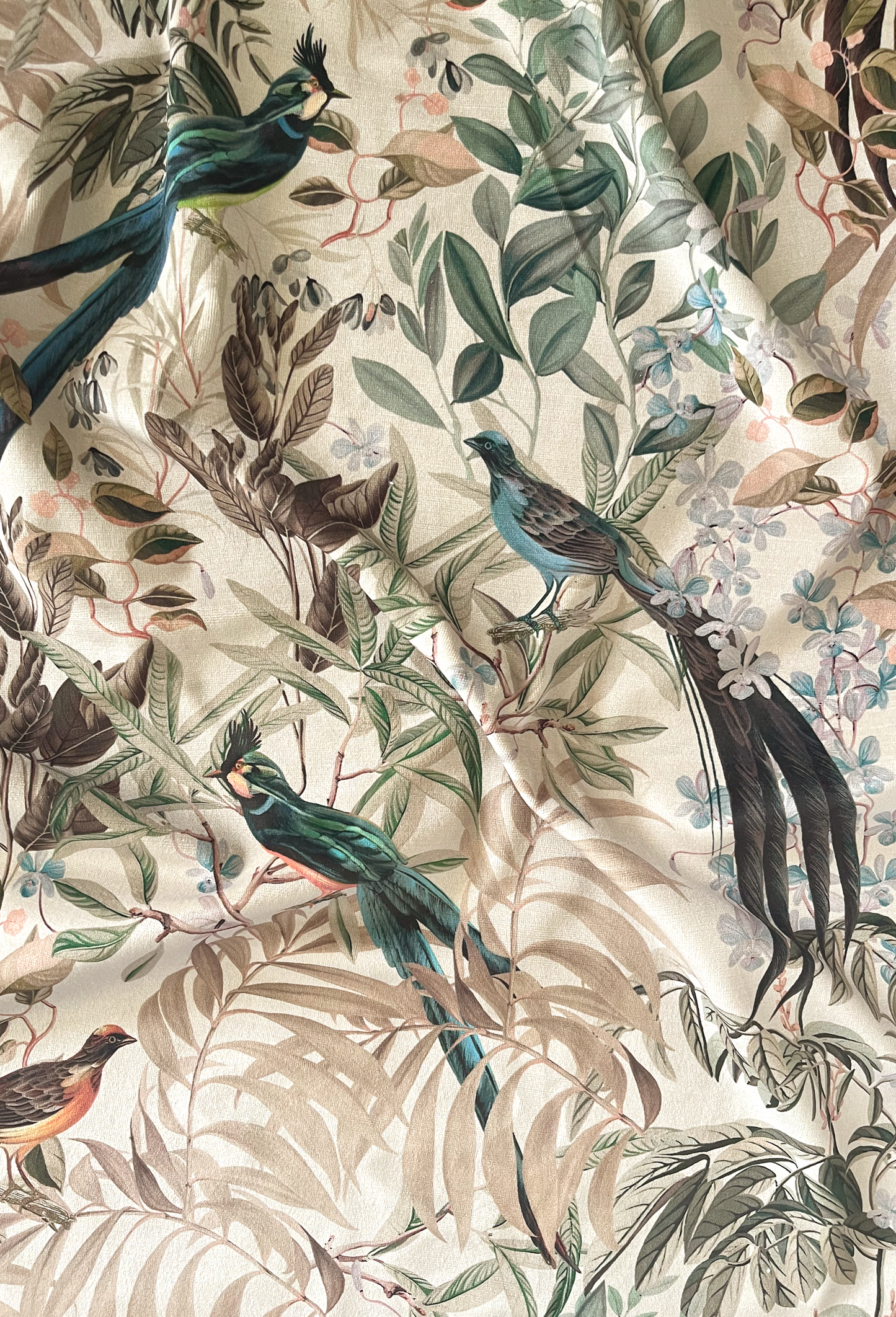 Resplendent Woods Velvet Fabric - Shaded White