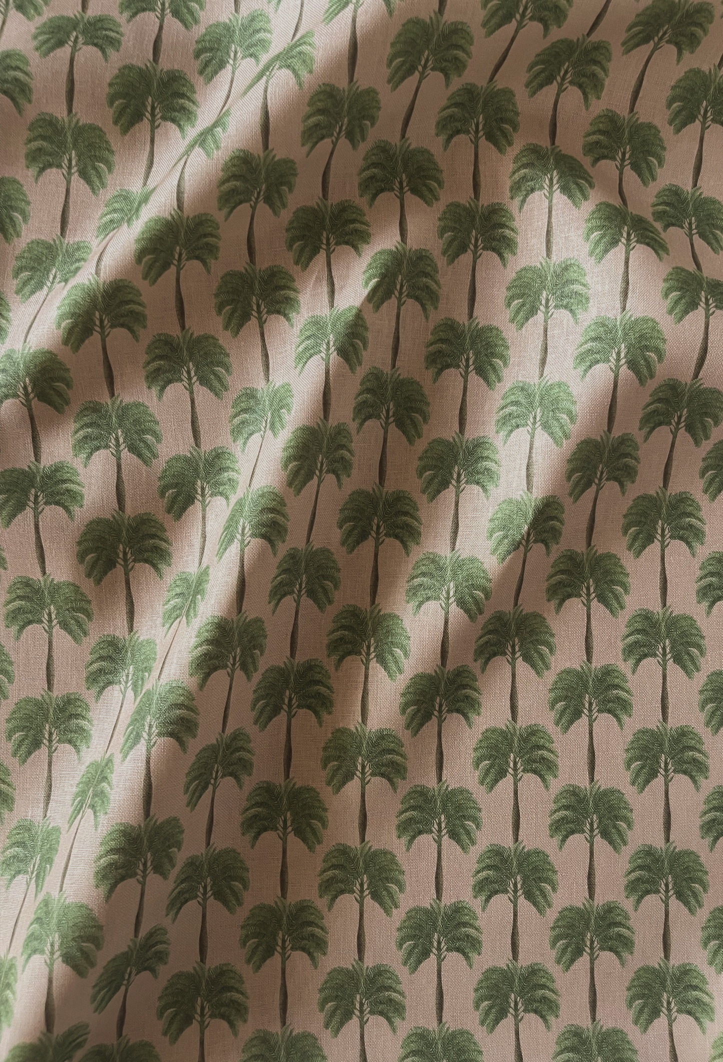 Little Palma Linen Fabric - Flamingo