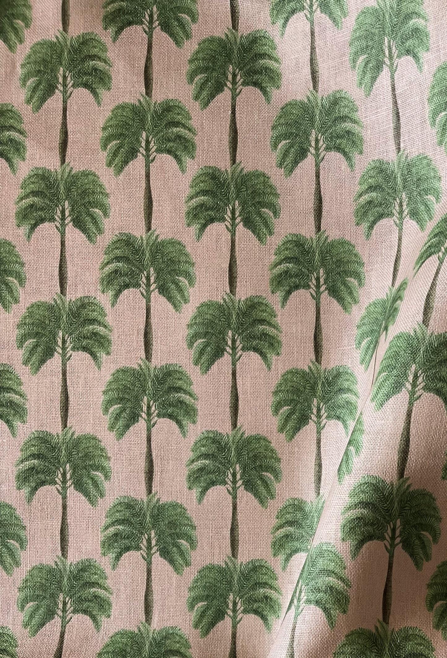 Little Palma Linen Fabric - Flamingo