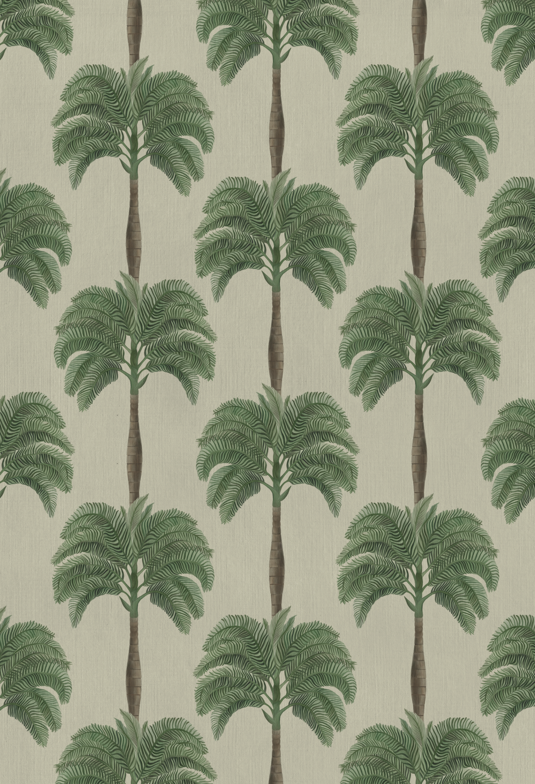 Botanical palm tree pattered paper on natural ground of the Little Palma Collection by Deus ex Gardenia.