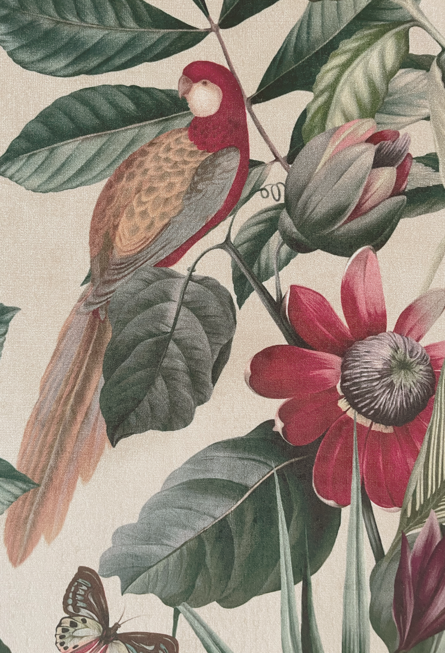Passiflora Velvet Fabric - Antique