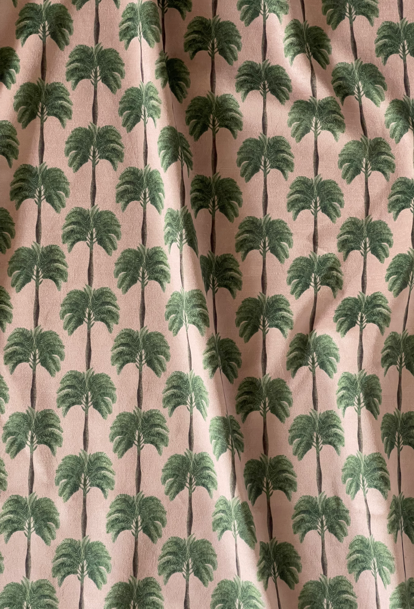 Little Palma Velvet Fabric - Flamingo
